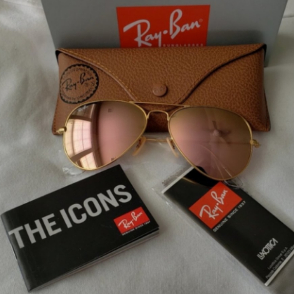 Ray Ban Aviator Sunglasses Rose Pink 58mm